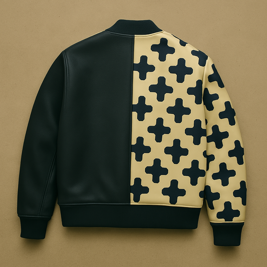 Exceed™ Navy/Bone  100% Leather Jacket